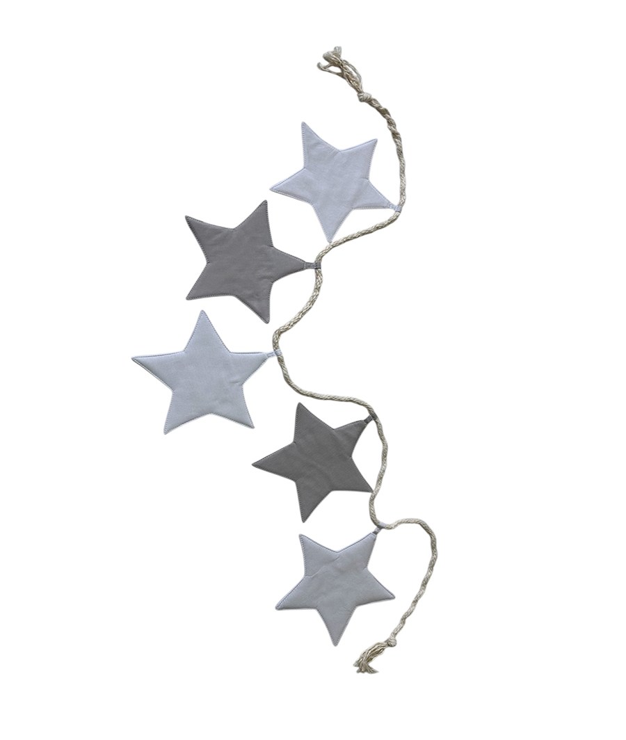 girlanda -zvijezda sivo bijelo