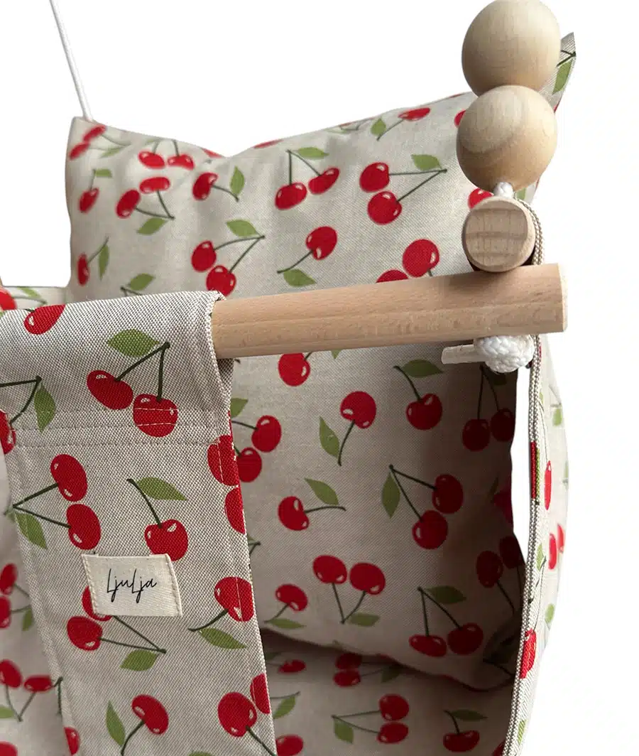 ljuljačka za bebe i djecu sa jastukom -trešnje3